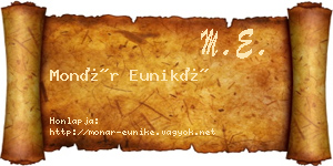 Monár Euniké névjegykártya
